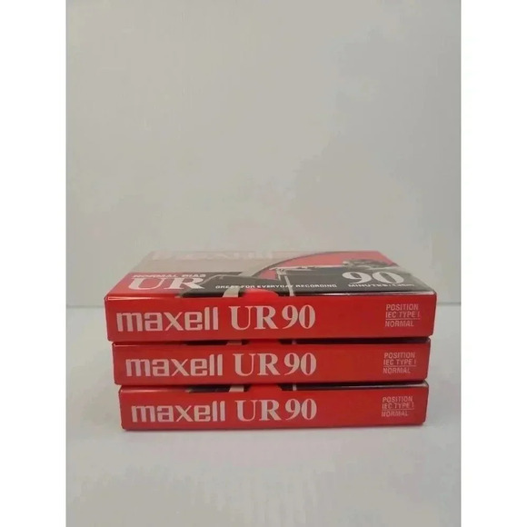 3 Maxell UR 90 Minute Normal Bias Blank Audio Cassette Tapes NEW SEALED - Picture 8 of 13